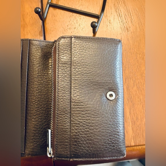 Burberry brown leather with Nova Check design compact wallet. Unisex - Picture 13 of 14